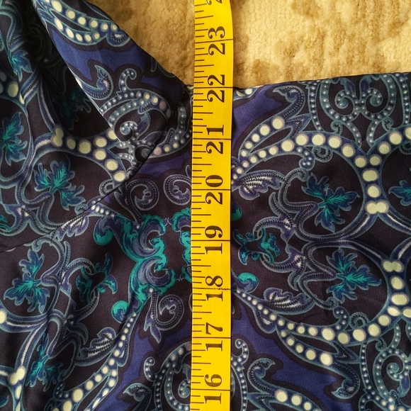 Jones NY Signature Stretch Floral Open Sleeve Oversized Top M Blue Purple - Picture 13 of 14